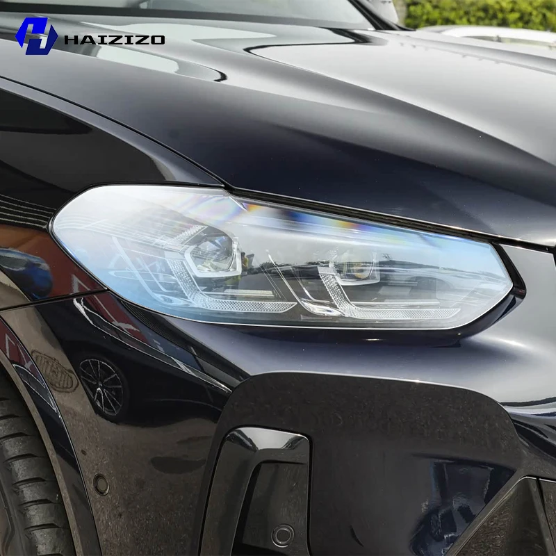 

For BMW X3 G01 2022-2023 Smoke Black TPU Headlight Protection Film Anti-Scratch & UV Resistant Easy Install Vinyl Wrap Kit PPF
