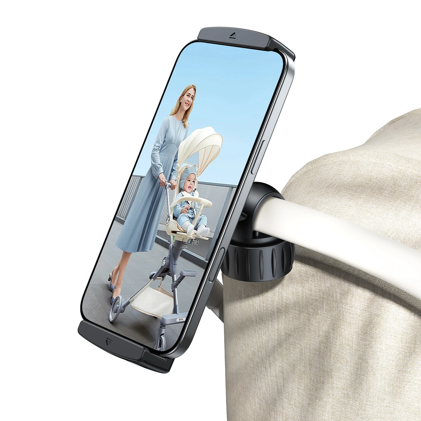 

Oatsbasf Clip Phone Holder Stand 360°Rotatable for Baby Stroller Phone Holder for 4.7-12.9" iPhone iPad Tablet Holder Free Hands