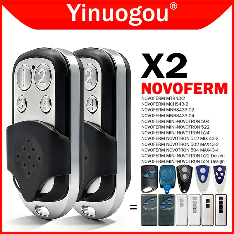 

NOVOFERM NOVOTRON 502 MAX43-2 504 MAX43-4 512 MIX 43-2 MINI-NOVOTRON 504 522 524 Пульт дистанционного управления гаражными воротами, передатчик 433 МГц