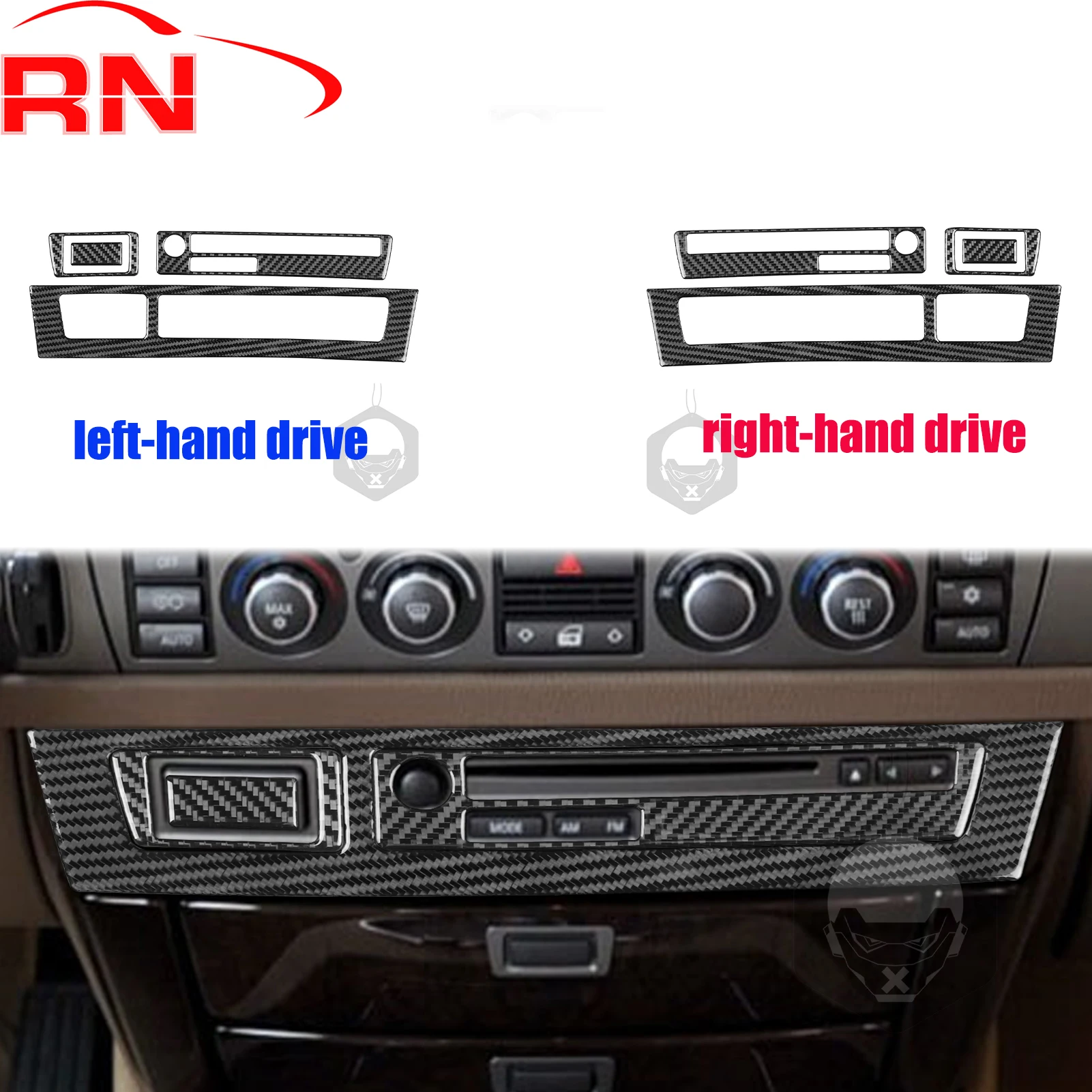 

For BMW 7 Series E65 2002-2008 Modified Carbon Fiber Radio Cover Interior Piano Black Accessories Stickers