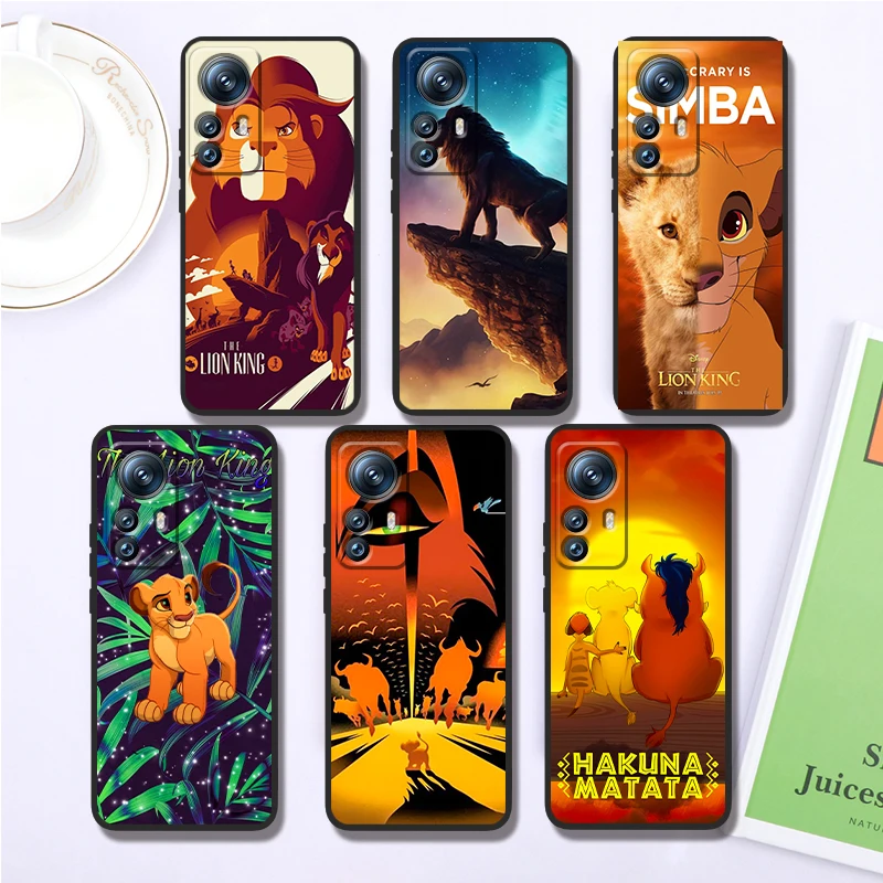 Disney Lion King Simba For Xiaomi Mi 13T 13 12T 12 11T 11i 11 A3 10T 10 9 Pro Lite Ultra 5G Black Cover Phone Case