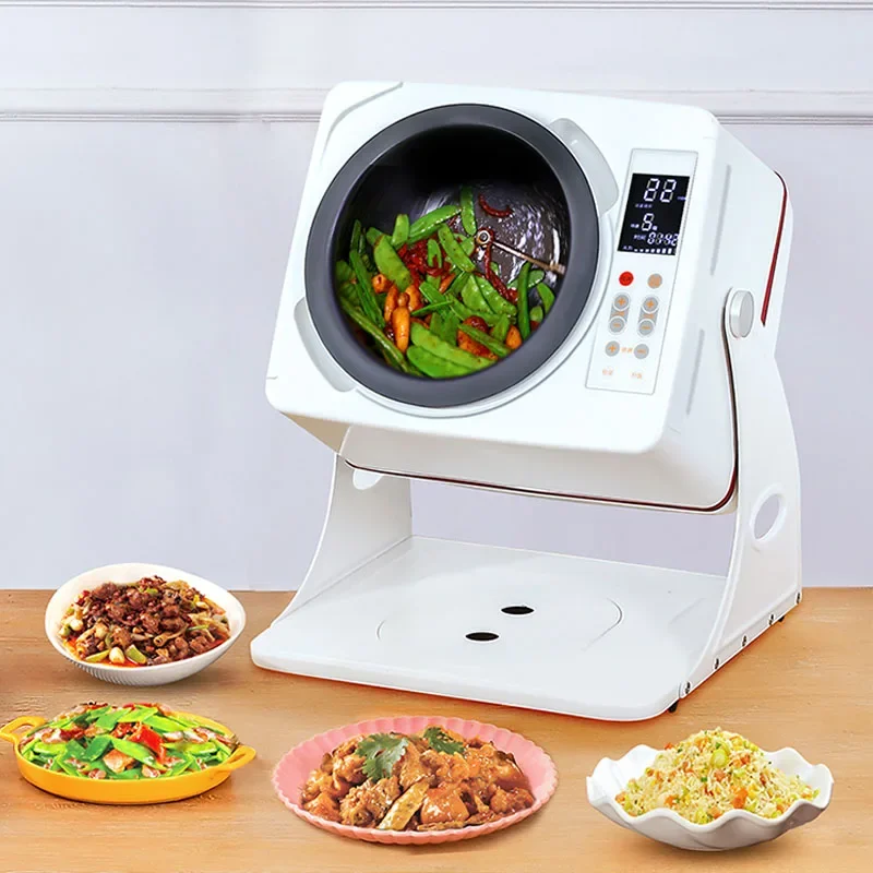 6L Electric Cooking Machine 2500w Robot Cooker Automatic Canteen Large Intelligent Robot Drum Type Fried Rice Frying Pan