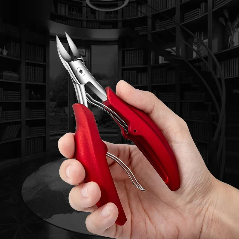 Professioneller konkaver Edelstahl-Nagelknipser für dicke Nägel und eingewachsene Zehennägel. Scharfe, gebogene Klinge für einfaches Trimmen – Detail 1
