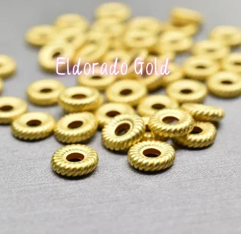 

Золотые разделители Eldorado Gold 999 пробы, подвески из чистого золота 24K, тонкие золотые бусины 7 мм