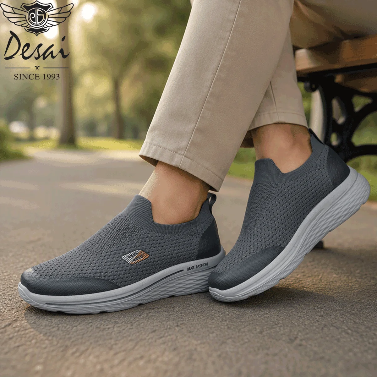 Desai Herren 2026 Herbst Slip-On Mesh Freizeitschuhe Weiche Dicke Sohle Sneakers Schulbedarf Studenten Alltag Outdoor – Detail 8