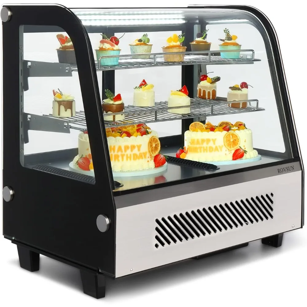 3.7 Cu.Ft Pastry Display Case Commercial Countertop  Refrigerator W/LED Air-cooling Automatic Defrost Refrigerator Display Case