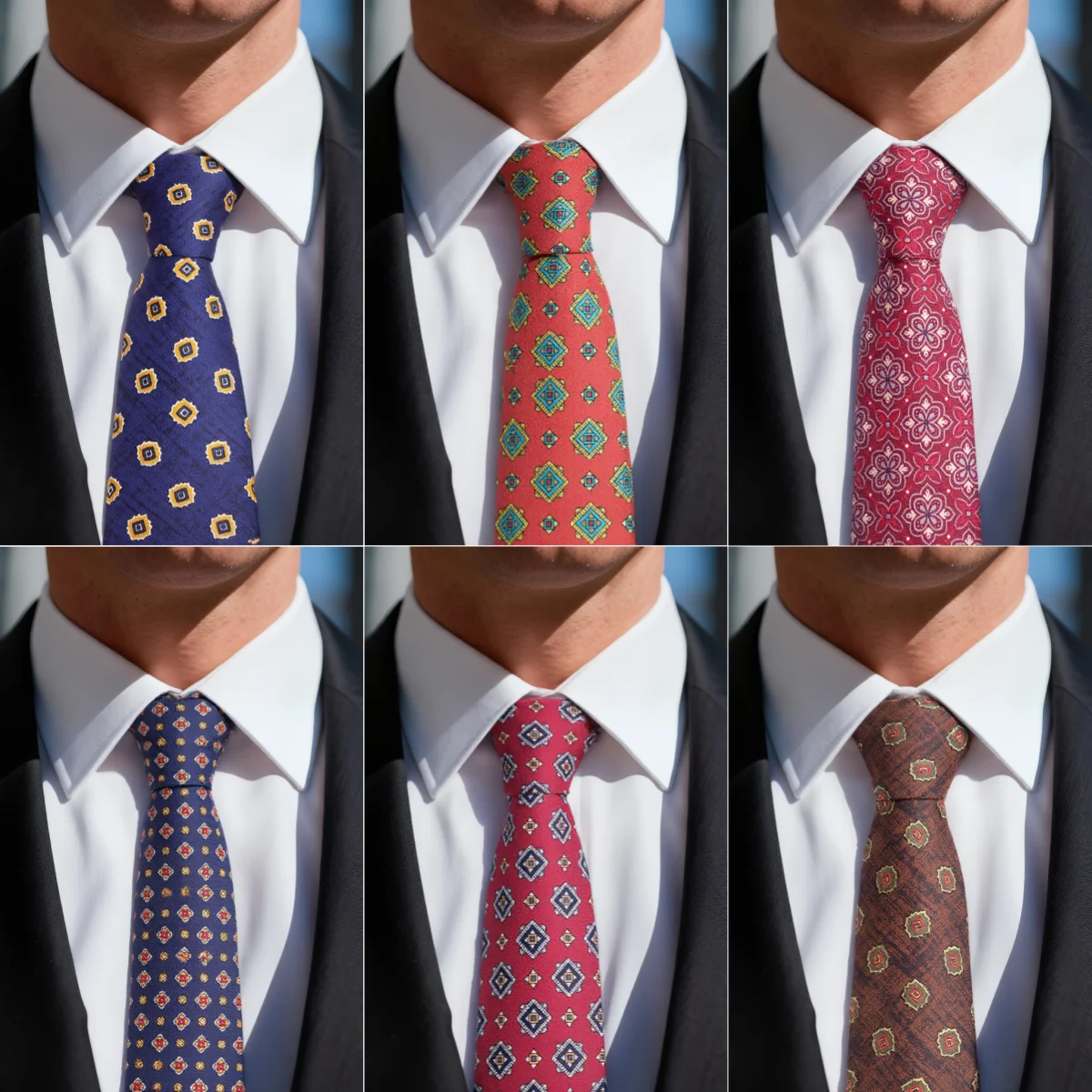 Nueva Llegada, Corbata de Seda Clásica para Hombre, Corbata Geométrica Estampada Hecha a Mano, Corbatas para Hombre, Regalo de Negocios, Boda, Fiesta