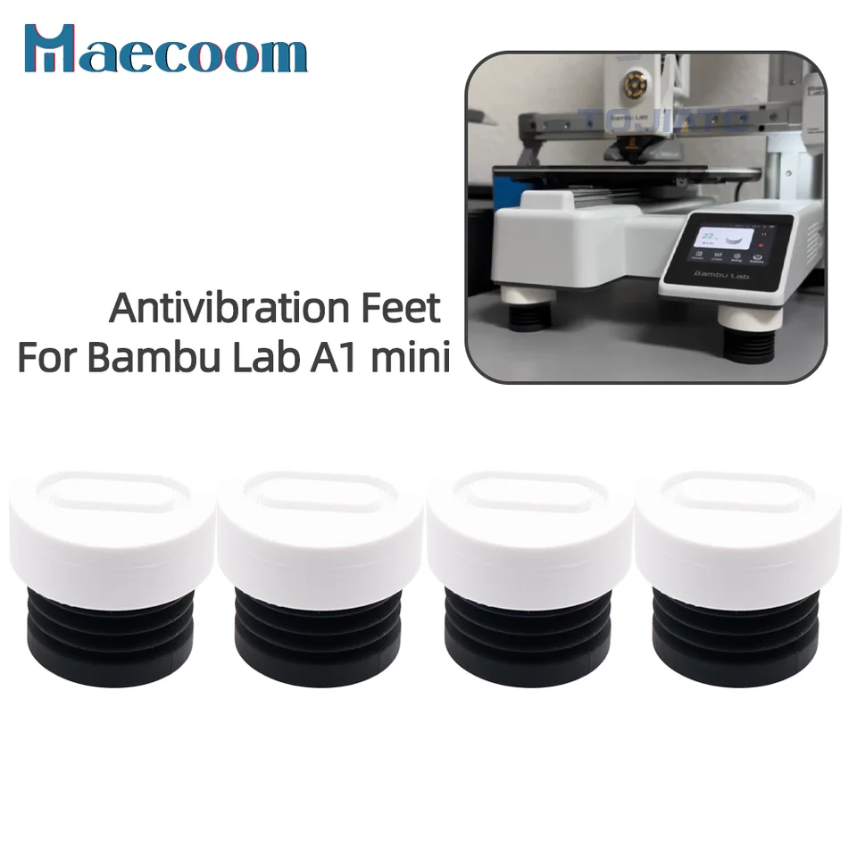 4Pcs Anti Vibration Feet Kit for Bambu Lab A1 Mini, 3D Printer Accessories Rubber  Anti Slip Shock Absorbing Pads