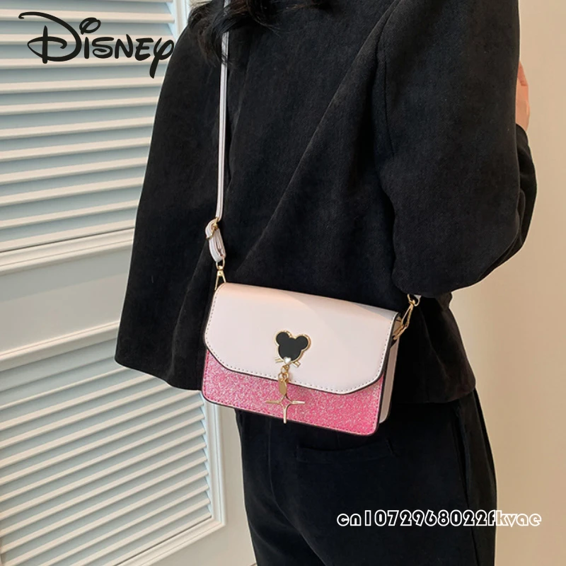 Disney Mickey 2024 New Women's Crossbody Bag Fashionable High Quality Women's Shoulder Bag Sparkling Versatile Women's Handbag