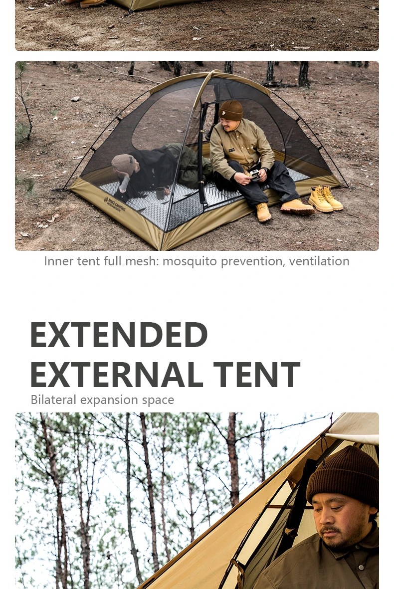 BISINNA Campingzelt für 2 Personen, tragbar, wasserdicht, Rucksackzelt, doppellagig, für Outdoor, Wandern, Reisen, Campingausrüstung – Detail 4