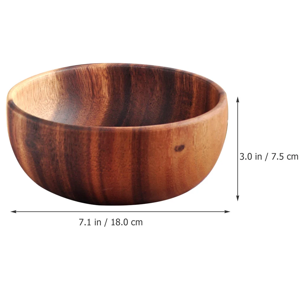 

Acacia Wood Bowl Natural Sturdy Lightweight Deep Salad Soup Rice Fruit Yogurt Noodle Serving Bowl Kitchen Wooden