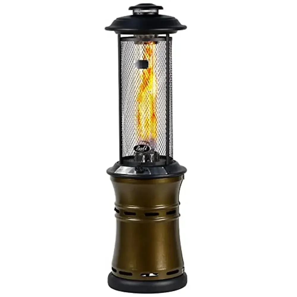 Outdoor Standing Gas Heater with Glass Tube Flame Ultra-Efficient Heating Coverage Easy Igniter User-Friendly Design Safety