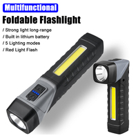 Multifunctional Work Lights LED Magnetic Flashlight Built In Battery USB Rechargeable Portable Flash Light Camping Repair Torch