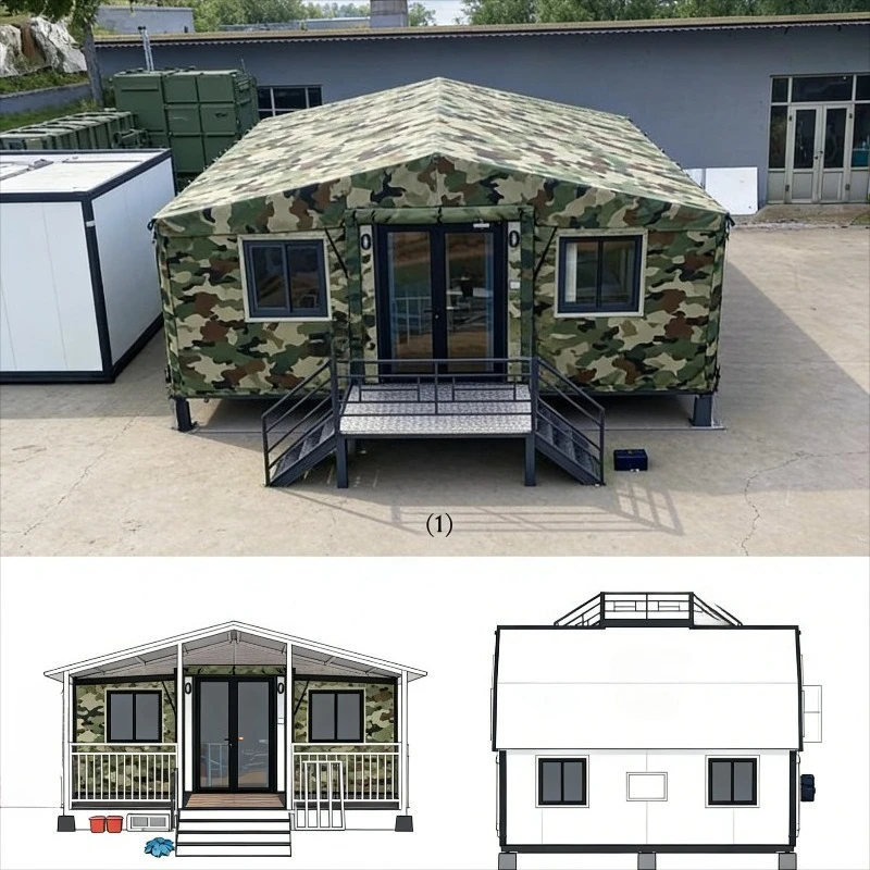 Customized Logistics Supply Point Folding Container House Expandable Prefab Unit for Rear Support