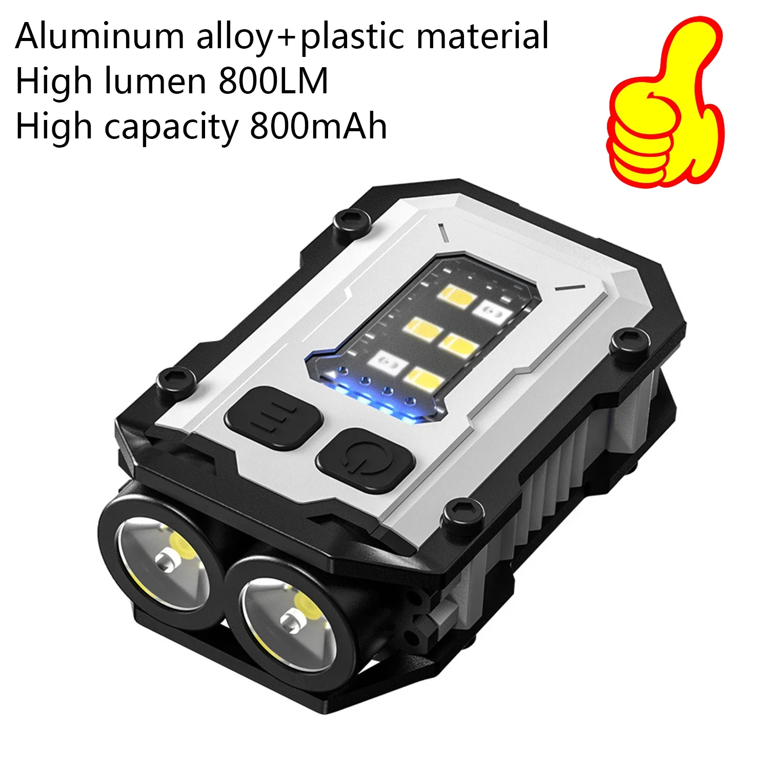 ESMARTER MINI USB wiederaufladbare LED-Taschenlampe, tragbare Taschenlampe mit Schwanzmagnet, superhell, Camping-Laterne, seitliches COB-Notlicht 6