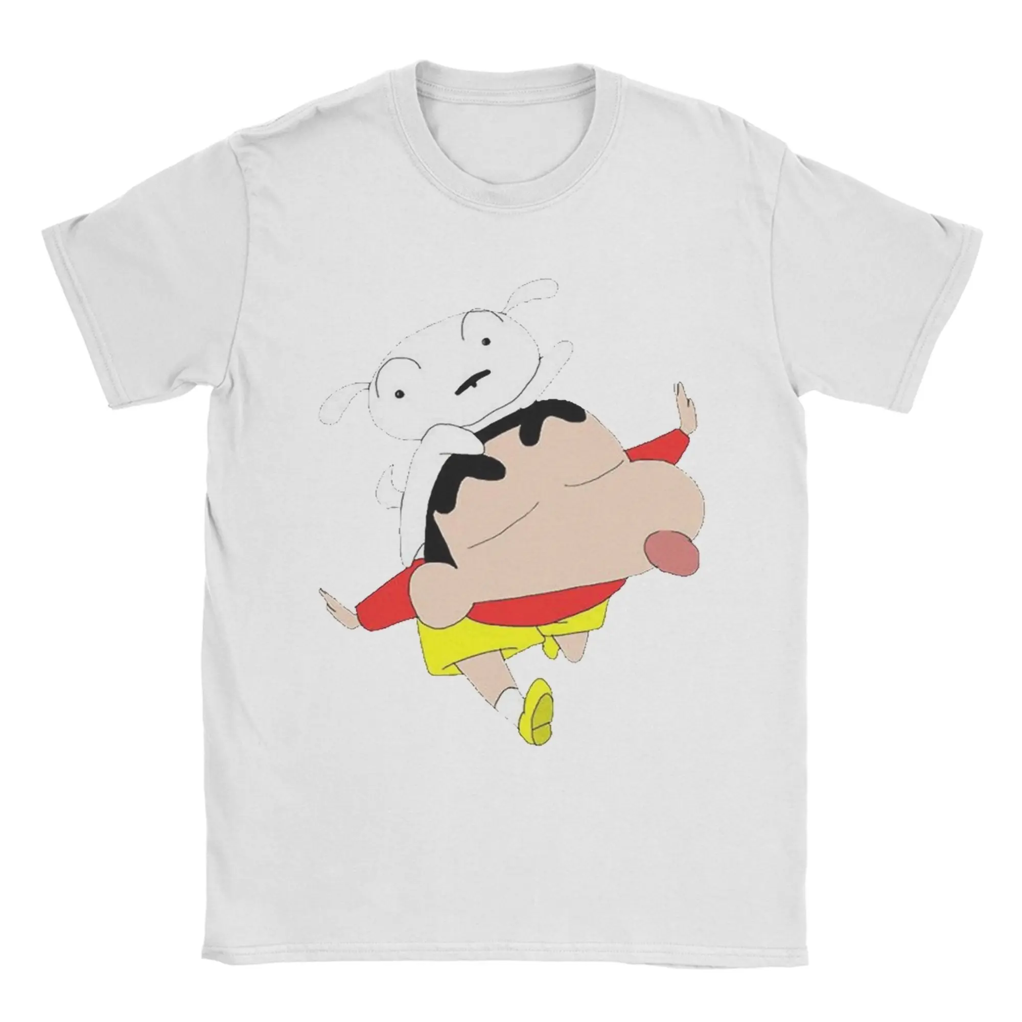 Crayon Shin chan Shiro T-Shirts Men Women  Novelty Pure Cotton Tee Shirt Crewneck Short Sleeve T Shirt Summer Clothing