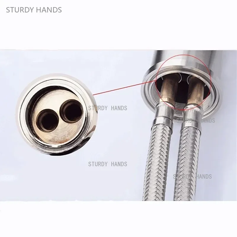 ソフト防爆蛇口パイプチップエクステンションロッド、ホットおよびコールドウォーターマニホールド、キッチンウォッシュ洗面器、2個