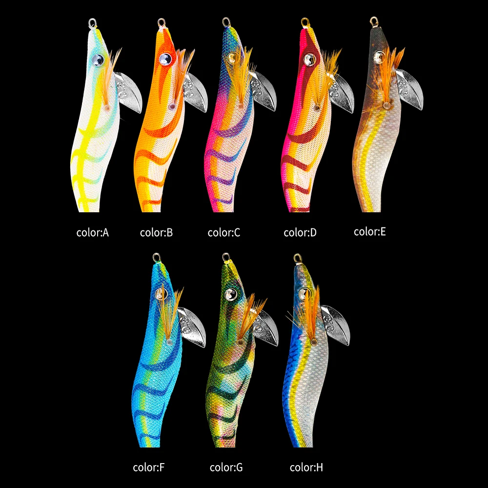 FSDZSO Squid Bait  2.5# 3.0# 3.5# Artificial Jigging Lures Slow Sinking Strong Hooks Sea Fishing Octopus Cuttlefish Luminous EGI