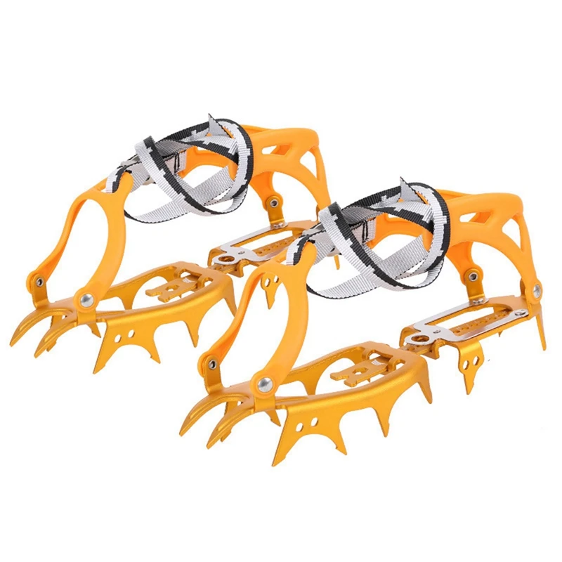 

HOT-14 Teeth Ice Gripper Walking Crampons Ultralight Aluminum Alloy Mountaineering Crampons Equipment