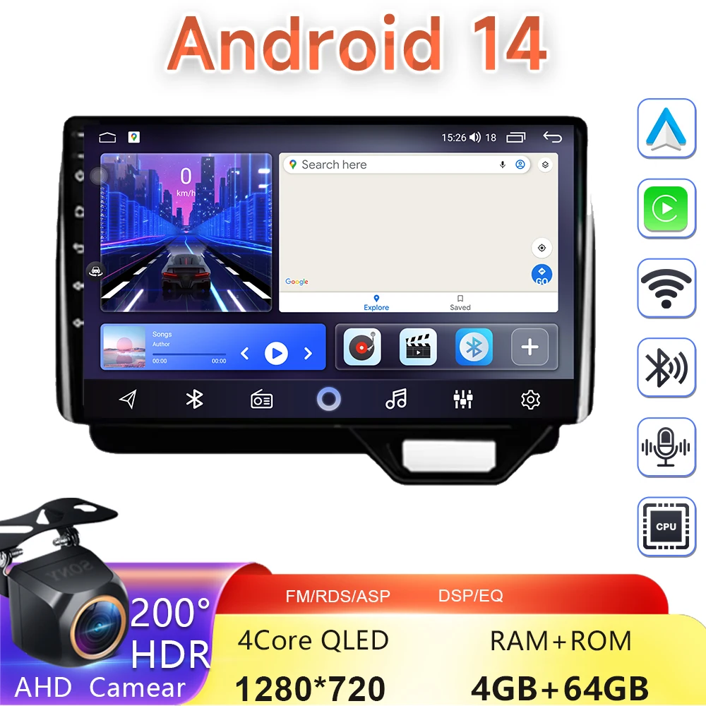 Android 14 For Honda N BOX II 2 JF3 4 2017 - 2021 Car IPS QLED DSP Player Video WIFI Multimedia Stereo Radio Carplay Navigation