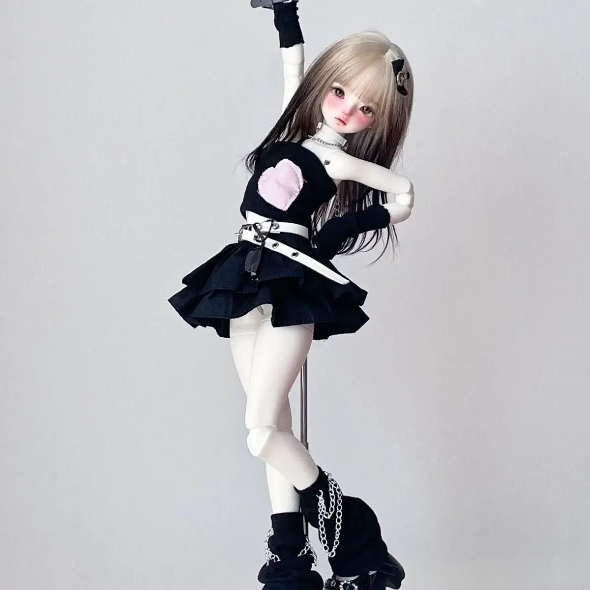 1/4 人形の服スーツ 45 センチメートル Bjd 人形用ストラップレス + スカート + ネックレス + ベルト + 袖 + レッグカバー女の子のおもちゃ人形アクセサリー、人形なし