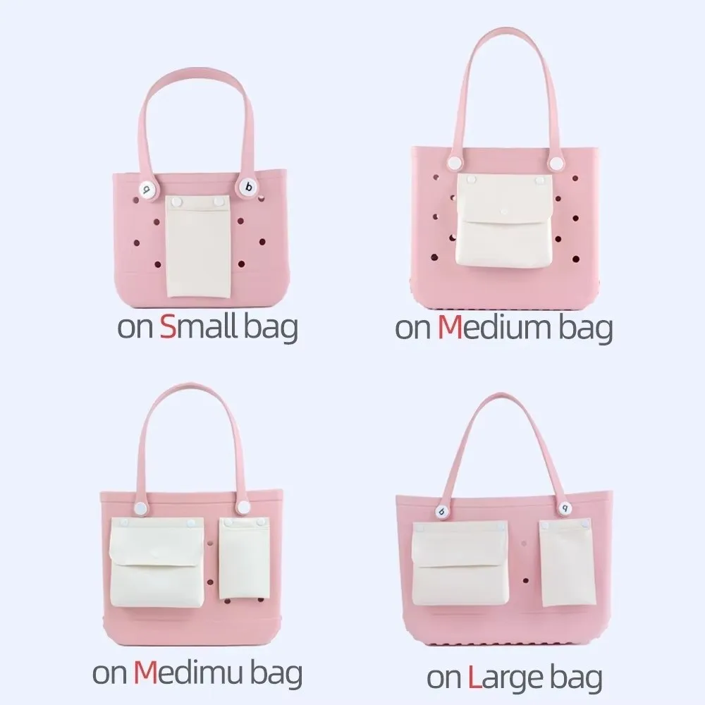 

New Portable Pocket Bag Macaron Color Hanging Insert Organizer Leather Beach Bag Summer