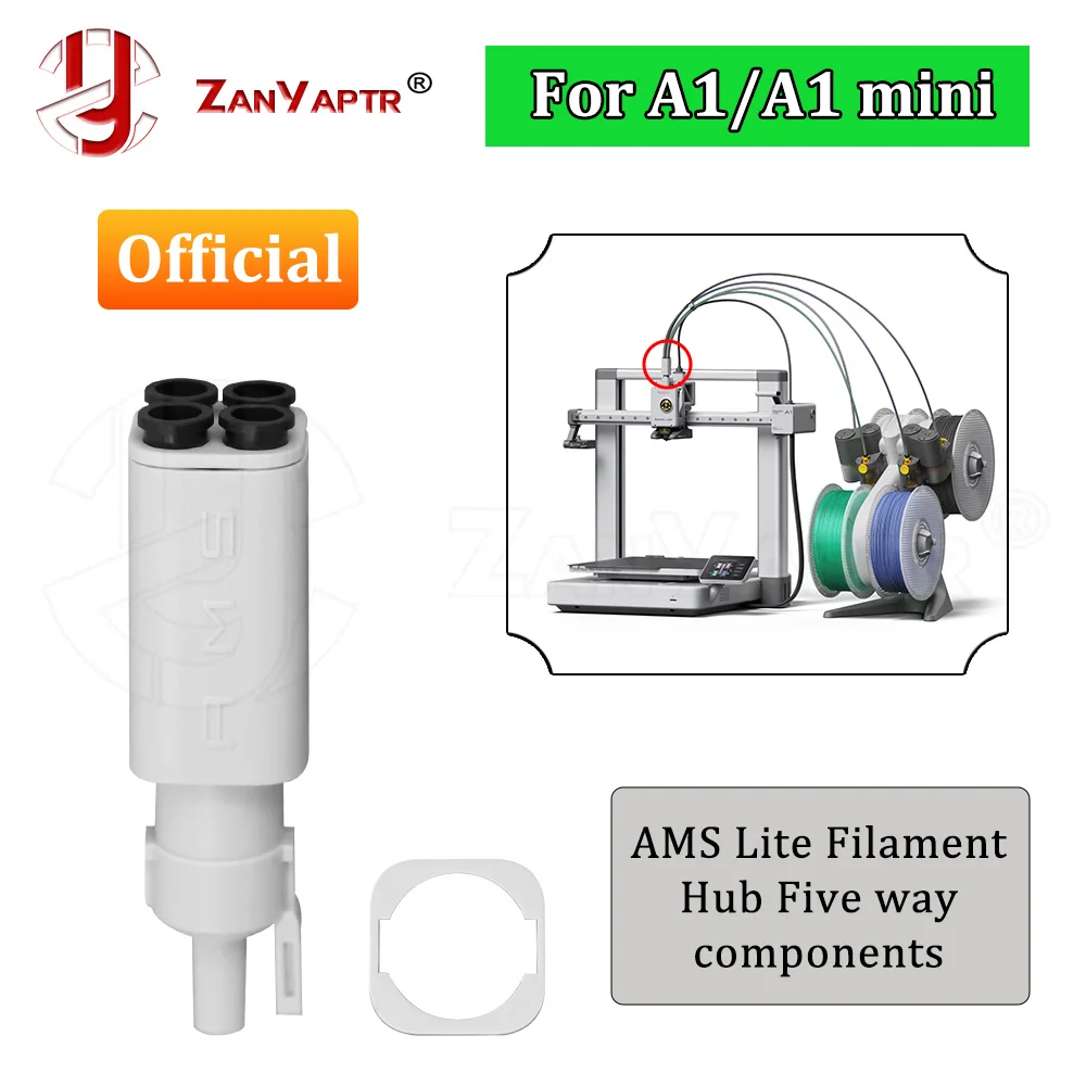 For Bambu Lab 3D Printer AMS lite Filament Hub Five way components switch consumables multi-color printing For 3D Printer Parts