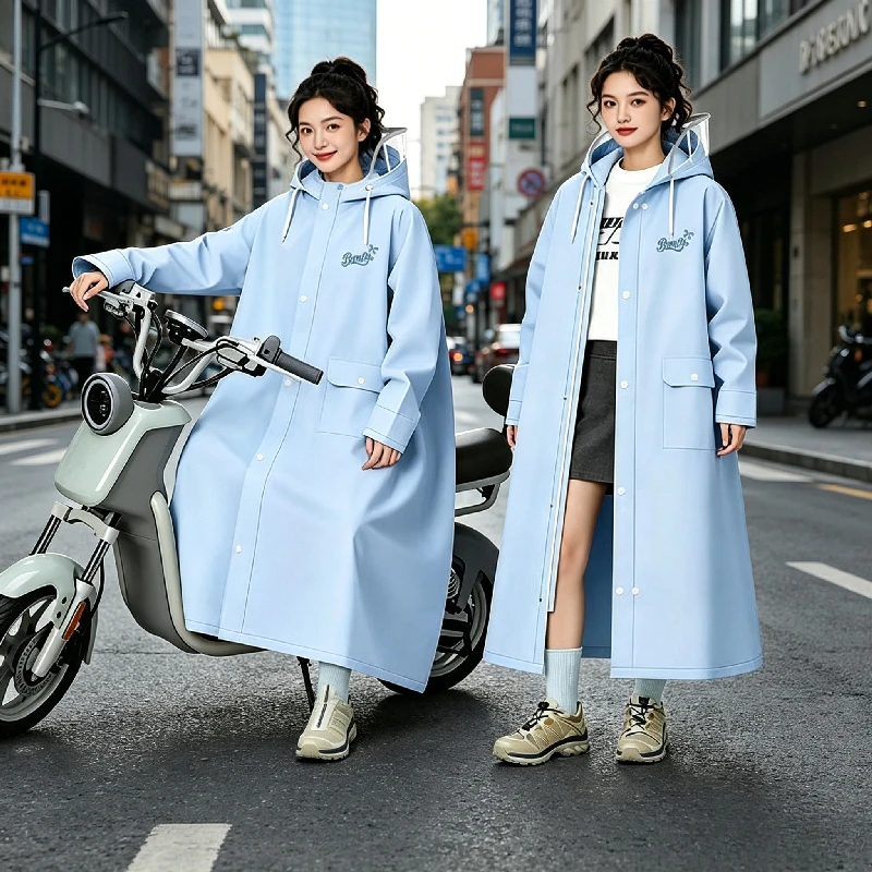 Unisex Full-Body Rain Poncho Raincoat  Drawstring Hood Designed Electric Vehicle Riding Camping  Fishing  Heavy Rain Conditions