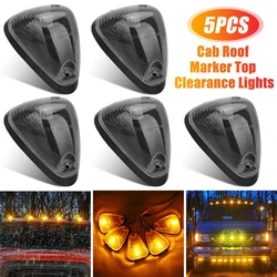 5Pcs For For Ford F-150 F-250 F-350 1999-2016 Car Light Cab Roof Spotlight Top Marker Running Car LED Amber Signal Light 12V