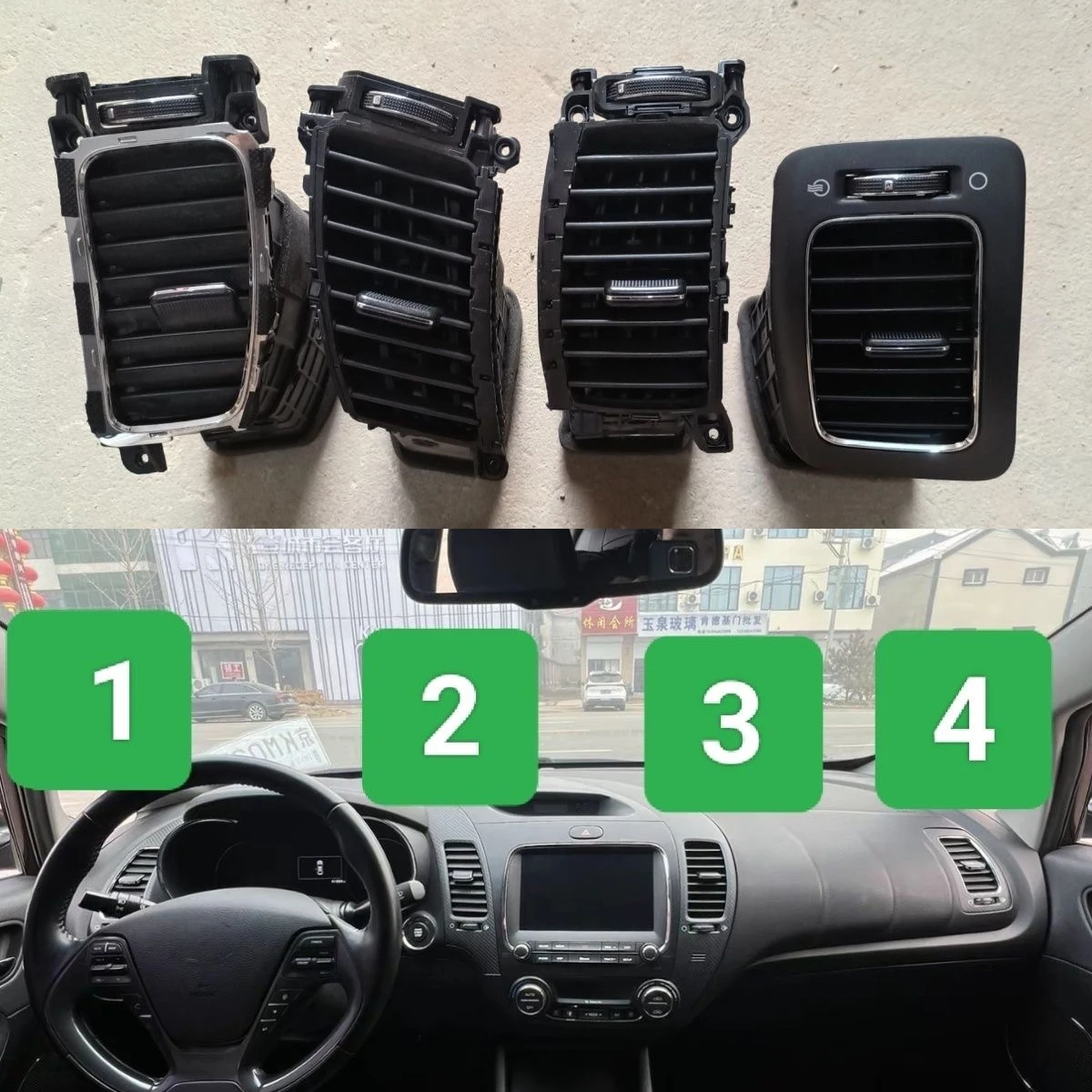 HUIYAN 4 Piece for Kia K3S K3 2012~2015 OME 8477722002 Air Conditioning Outlet Air Nozzle Baffle A/C