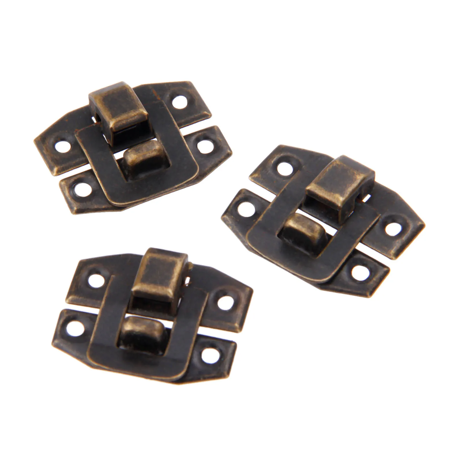 DRELD-cerrojo de bronce antiguo para caja de joyería, Pestillos de captura para maleta, hebilla de Clip, herrajes para muebles, 24x19mm, 20 piezas