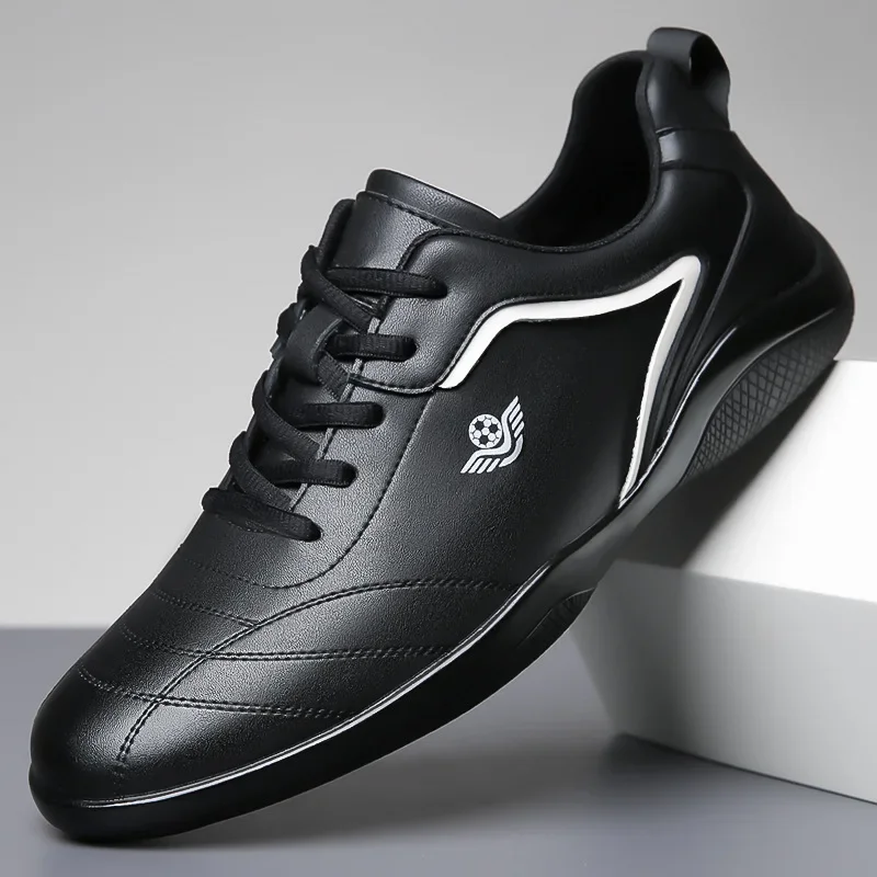 

2025 Spring Autumn Cow Leather Casual Sneakers Men Fashion Sports Shoes Male Solid Color New Designer Zapatos De Hombre