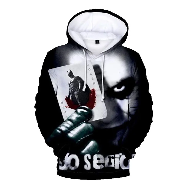 3D Printed Hooded Children Retro Long Sleeve Joker Resurrected Series Hooded Sweatshirt 3D Digital Printed Mask Width