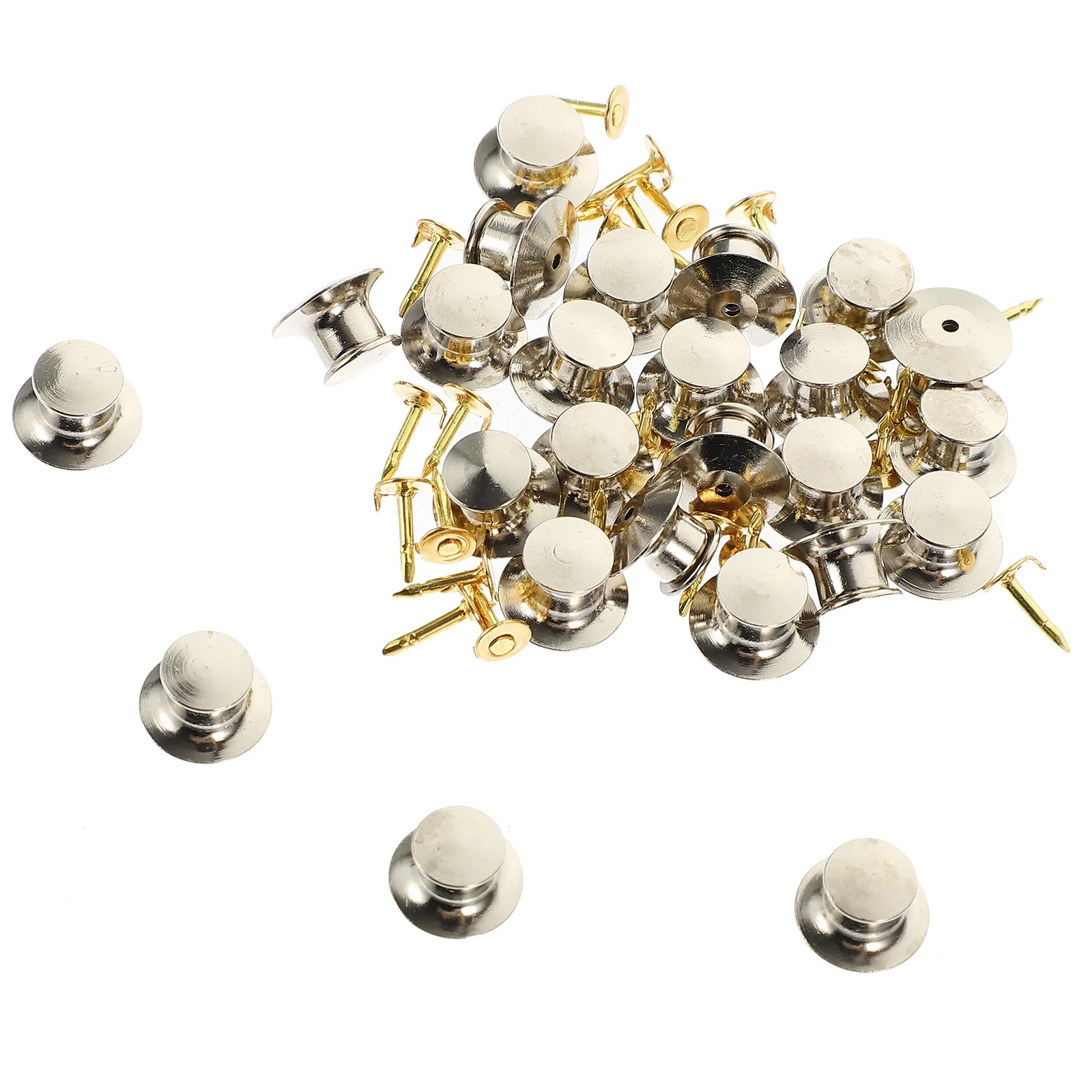 

25Pcs Metal Locking Clasps for Pins Name Tags Displaying Books Lanyards Bags Vests Hats Badges Polished Surface