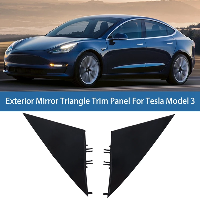 

Car Triangle Trim Panel Exterior Mirror Triangle Trim Panel Black For Tesla Model 3 Replacement