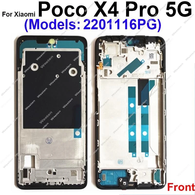 LCD Front Frame Housing For Xiaomi POCO X4 X5 M2 M3 M4 M5 M5s Pro X3GT X4GT 5G Front Bezel Plate Replacement Repair Parts