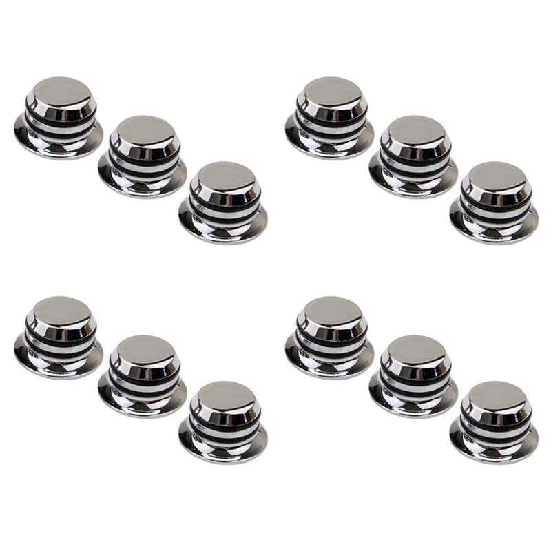 

T22C 12Pcs Guitar Metal Top Hat Tone Tuning Knobs For Fender Gibson Electric Guitar Jazz Bass Lp St Chrome