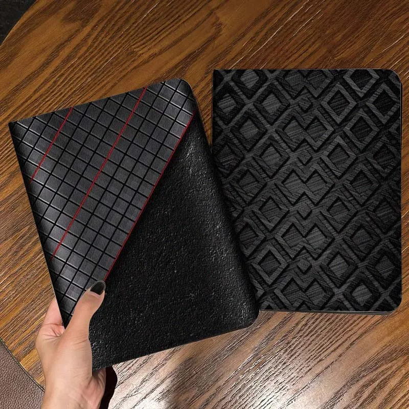 

Retro Carbon Fiber Art Popular Gift For iPad Pro Air Mini 2 3 4 5 6 7 6th 7th 10th 11th 10.2 9.7 10.5 11 Foldable Tablet Case