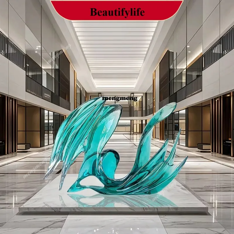 

YL Horizontal Modern Transparent Art Sculpture Hotel Entrance Shopping Mall Office Desktop Decoration