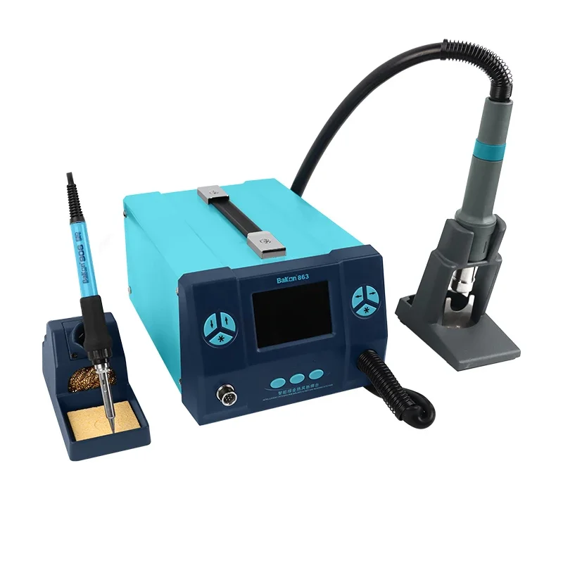 

Bakon BK863 1100W Electronic Hot Air BGA Soldering Iron Desoldering 2 In 1 Rework Station