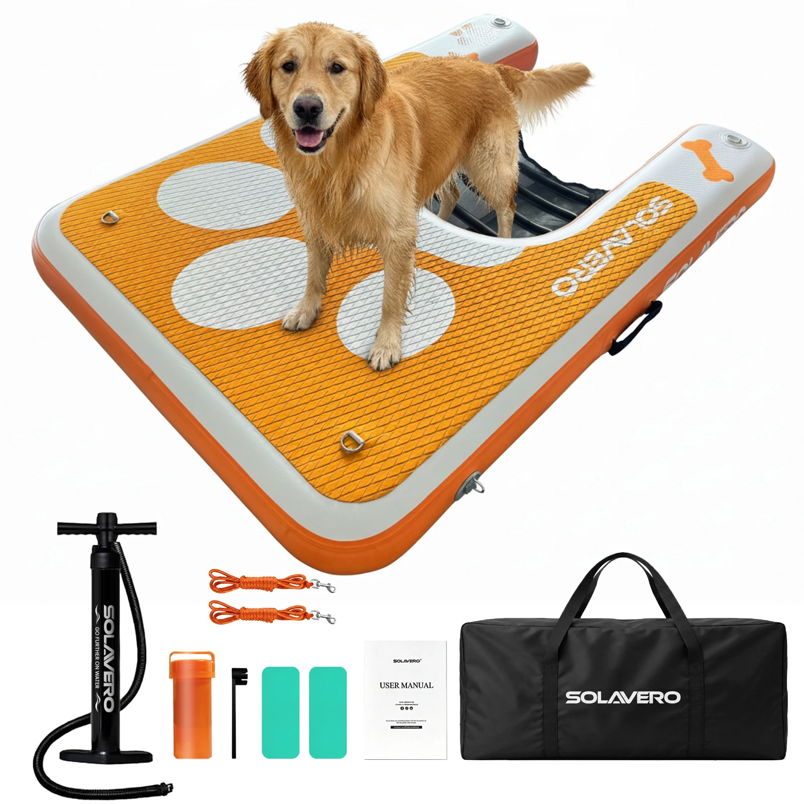 

Inflatable Dog Water Ramp, Non-Slip Pool Water Ramp, EVA Float Ramp Dog Water Ladder, Safe & Easy Access Pet Raft for Lake