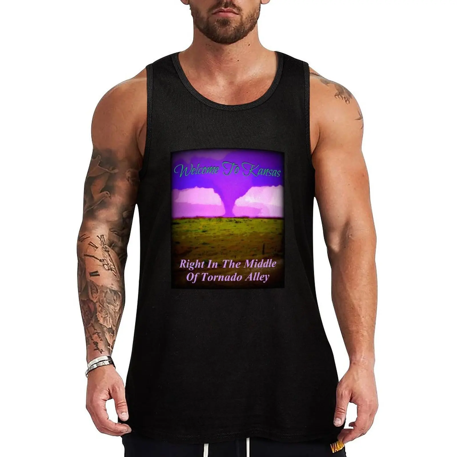

Welcome To Kansas {Tornado Alley} Tank Top Moisture Wicking Sports Tank Top Running Workout Shirt