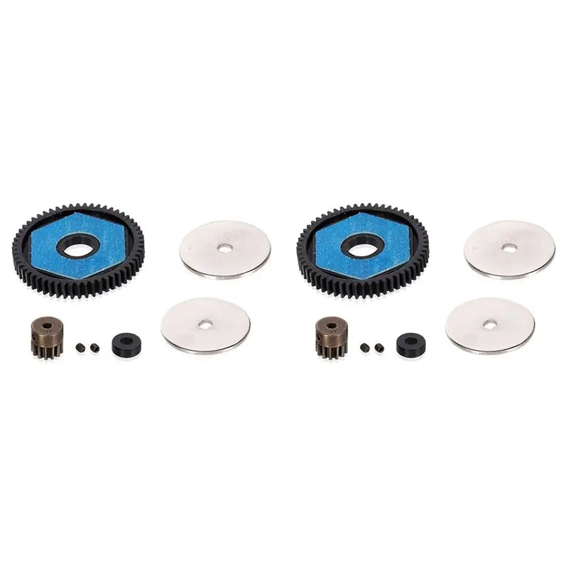2X 56T Spur Gear 13T Motor Gear Gearbox Transmission Gears Set For 1/10 RC Crawler Car Axial SCX10 SCX10 II-AT64
