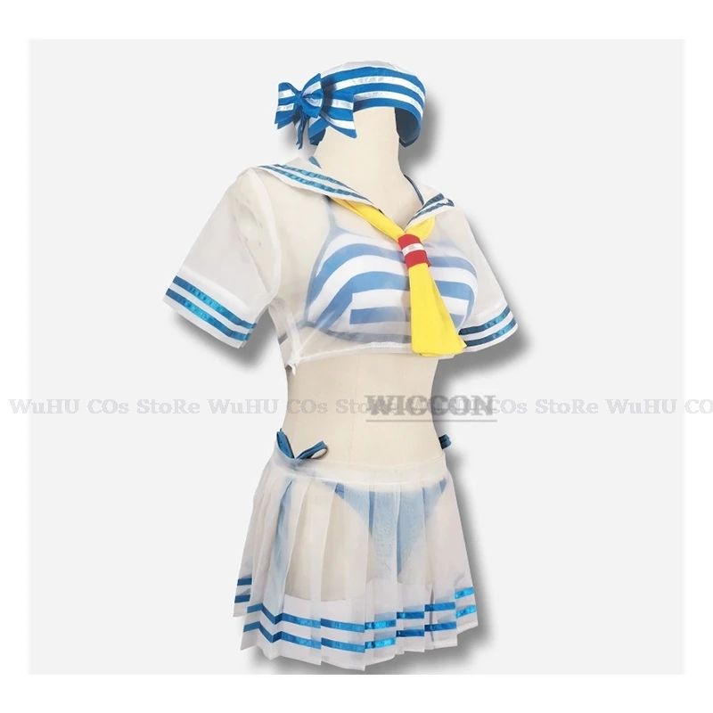 Anime Re Life In Zero Cosplay Rem Swimsuit Marine Ver Costume Women Sexy Cos Swimsuit Party Dress Hat Cos A Different World From