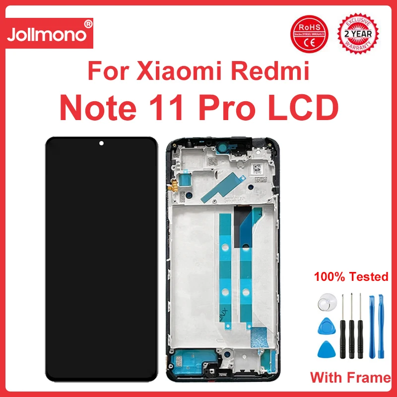 Schermo tft per Xiaomi Redmi Note 11 Pro 2201116TG 2201116T Icd Display Touch Screen digitale con cornice per Redmi Note 11 Pro 5G