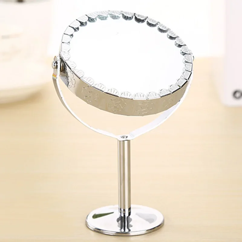 Miroir de maquillage professionnel à grossissement rotatif à 360 °, loupe double face en métal, cosmétique de bureau