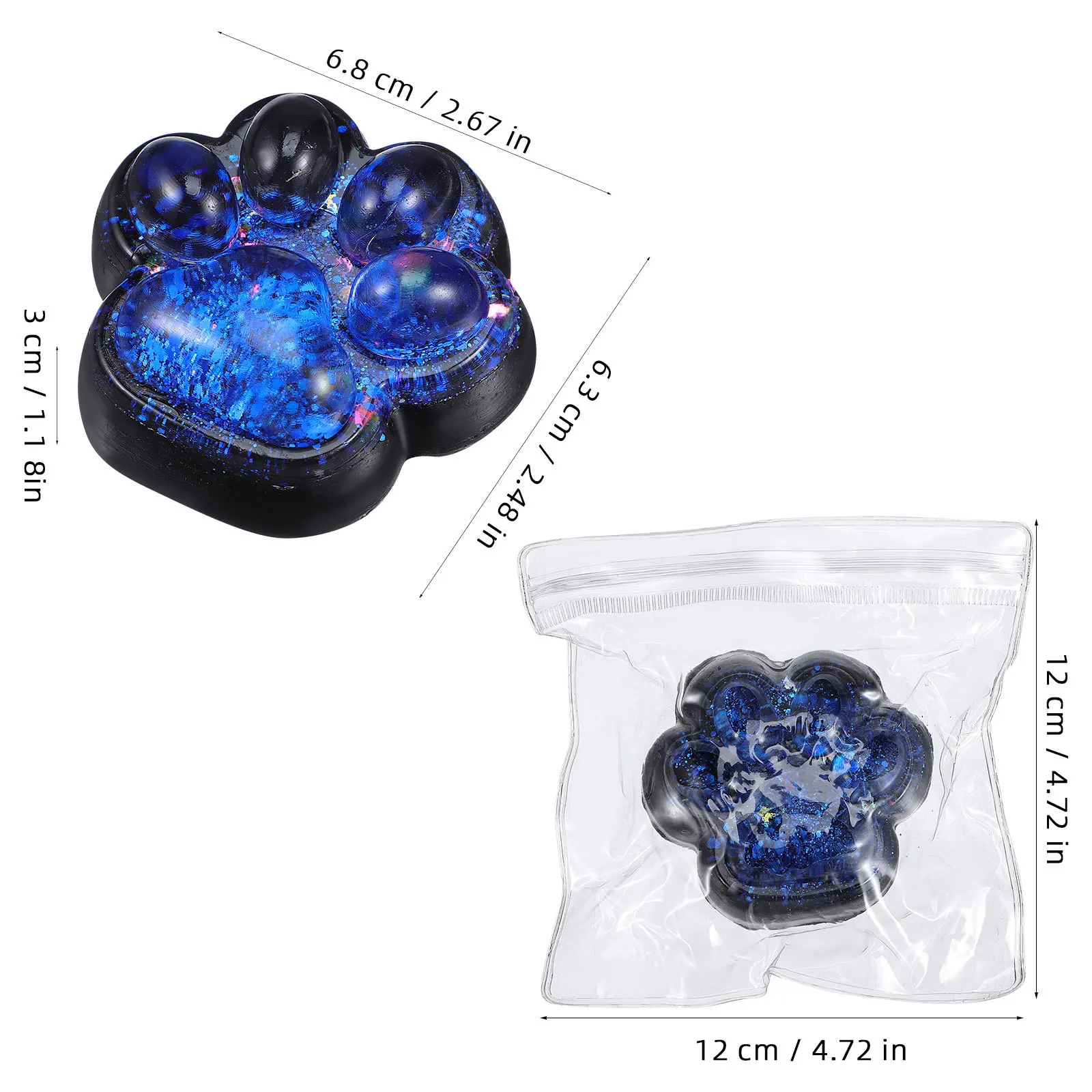 3 pçs gato preto mole bonito pata squeeze alívio do estresse sensorial fidget para crianças adultos mesa de escritório festa diversão pequeno novidade presente