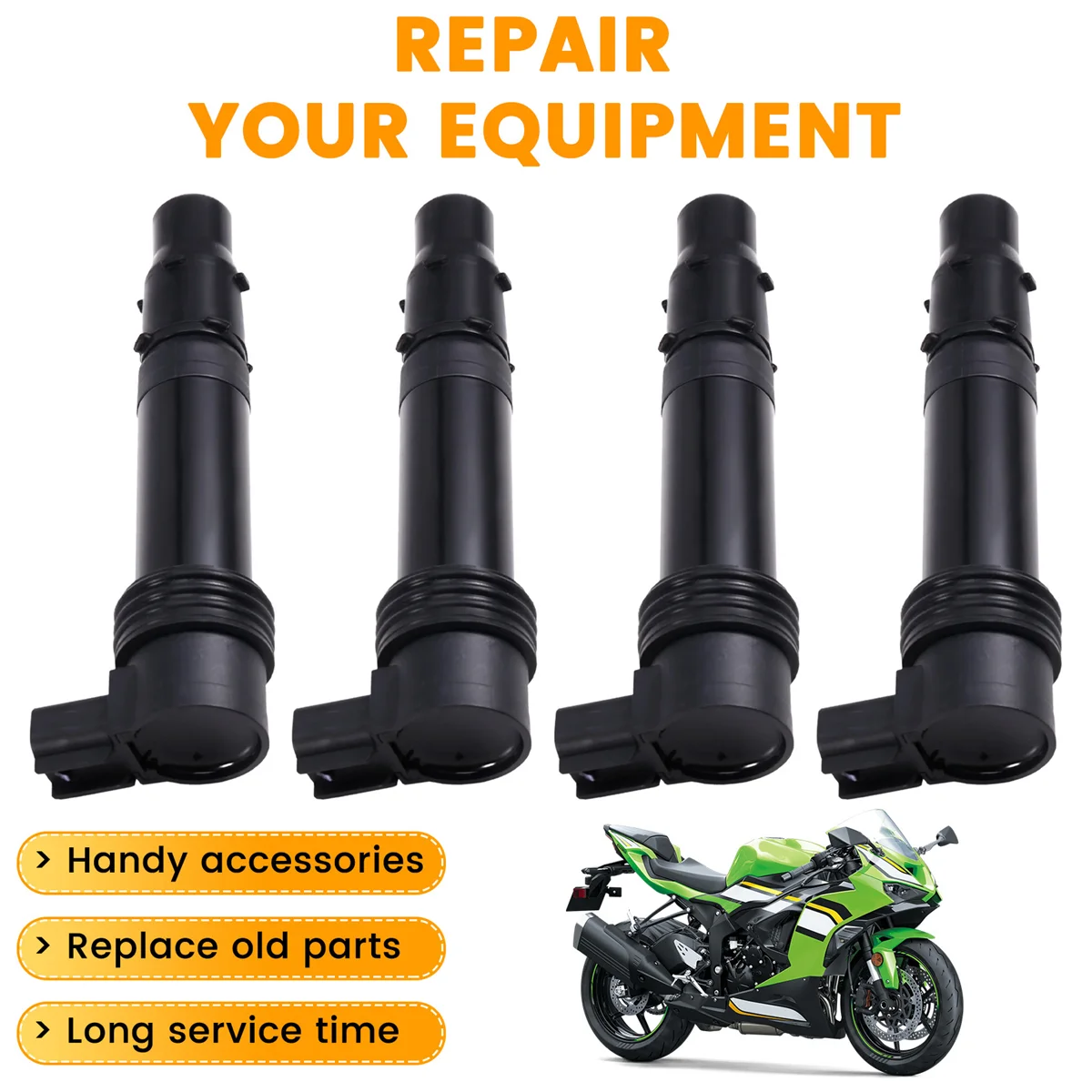 

Motorcycle Ignition Coil-4PCS Motorcycle Ignition Coil for -6RR 2003-06 -6R 2003-2018 ZX636 ZX600 21171-1282