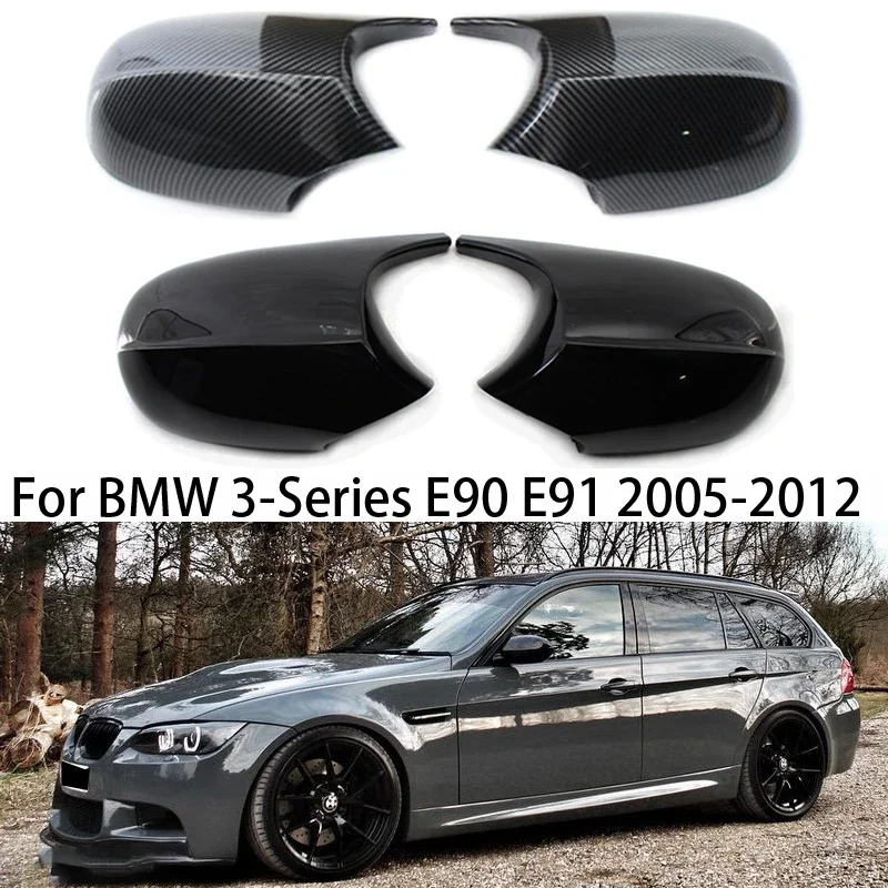 

For BMW 3 Series E90 E91 2005 2006 2007 2008-2010 2011 2012 M Style Carbon Fiber Car Side Rearview Mirror Covers Cap accessories