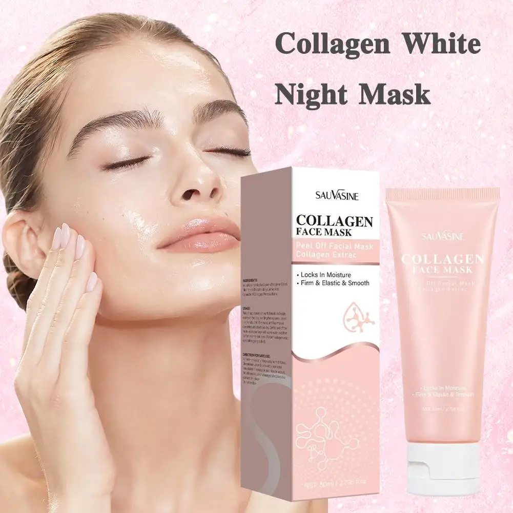 Night Collagen Wrapping Mask Rejuvenation Moisturizing Brightening Korean Face Mask Make Glowy Skin Elasticity Facial Mask 80ml